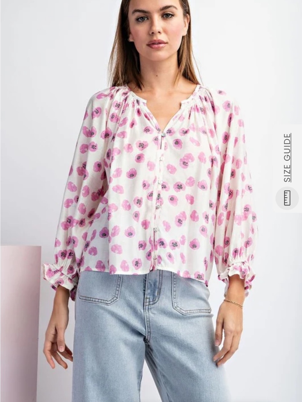 eesome Chloe Off white with Pink Floral Print